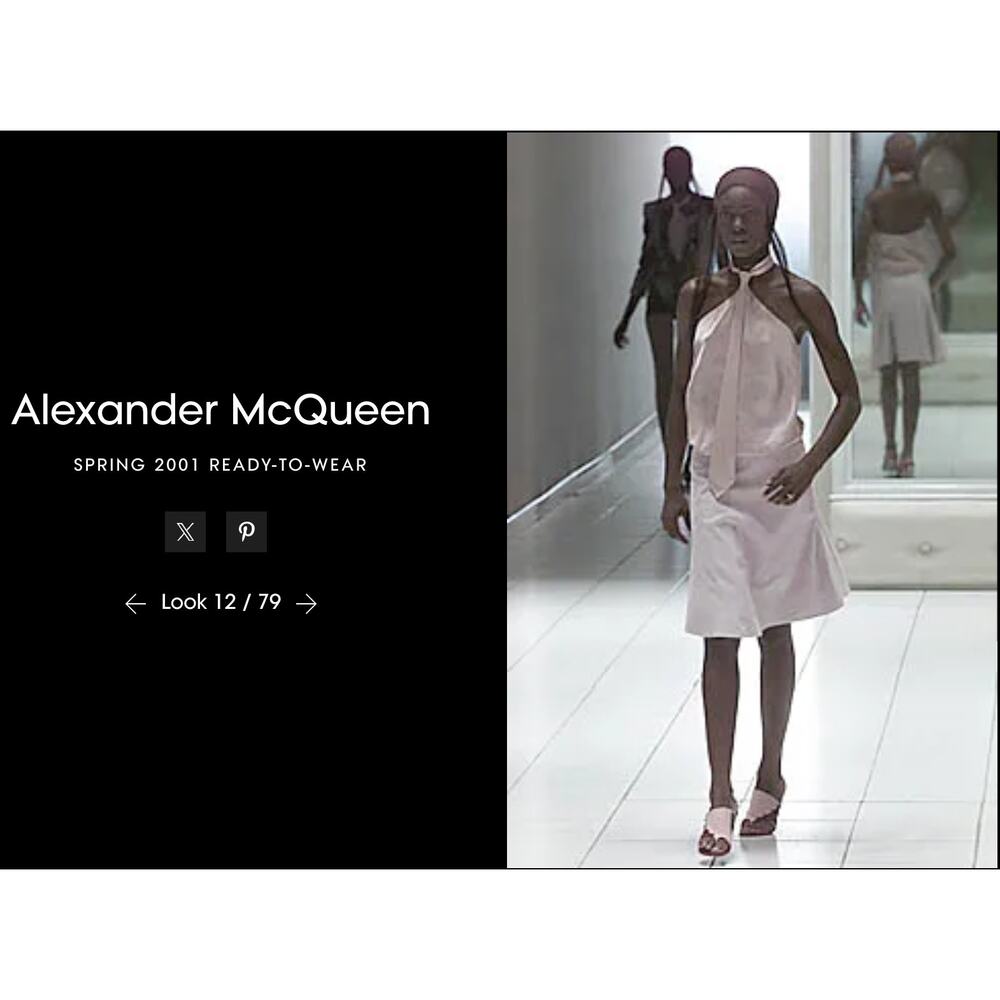 ARCHIVE 2001 Alexander McQueen Spring Voss Collection Silk Dress Runway Look 12